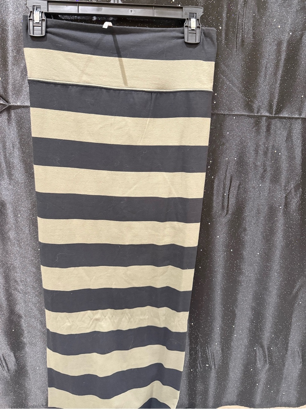 Free People Striped Knit Maxi Skirt Black Olive Bodycon Boho Festival Women’s - Picture 2 of 5